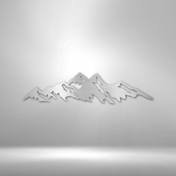 Mountain Ridge Steel Sign Laser Cut Powder Coated Home & Office Metal Wall Decor